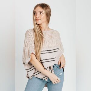 NWT Free People Striped Oversized Blouse